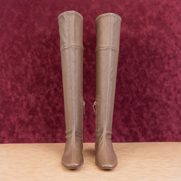 Vince Women Nissa Brown Leather OTK Zip Low Heel Fashion Boots sz 8US EUR 38 - Picture 3 of 10